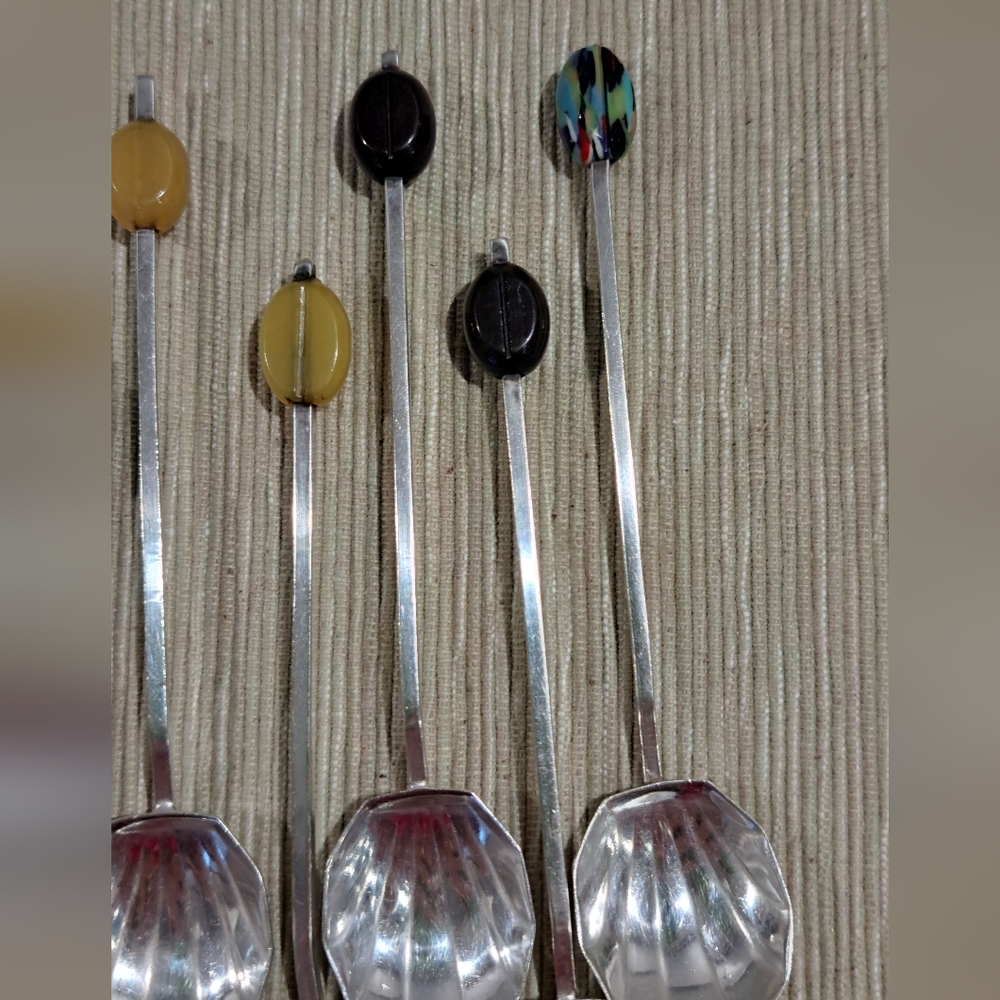 Art Deco Coffee Bean Demitasse Spoons. A Set of 11. Marked EPNS - Picture 2 of 7